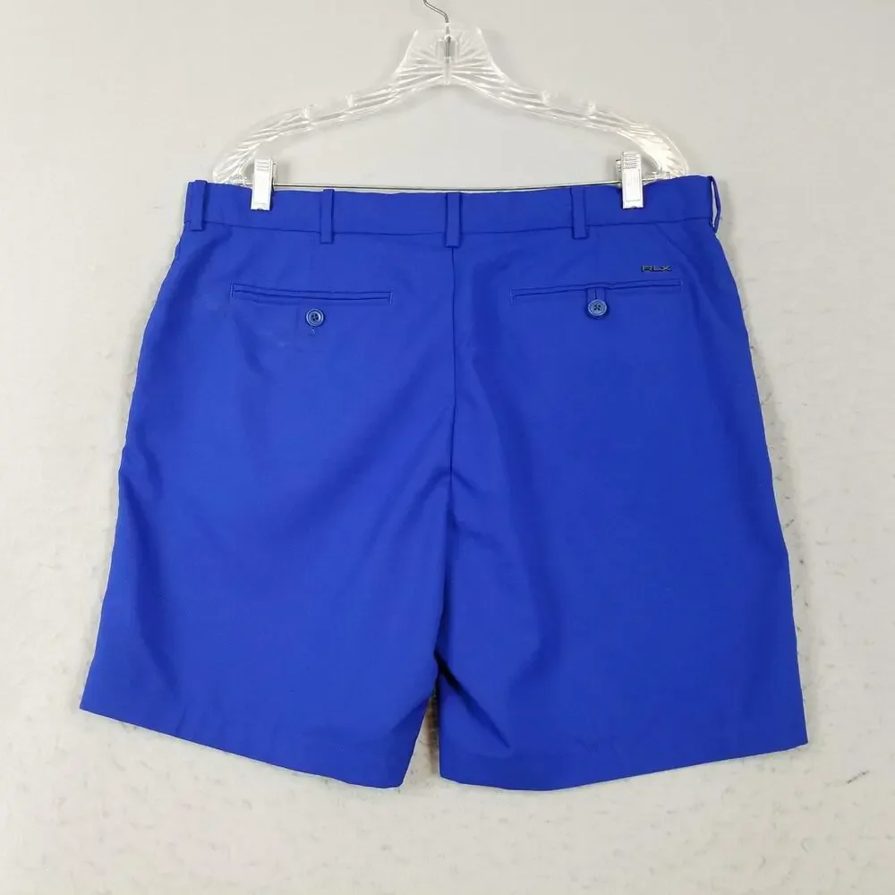 RLX Ralph‎ Lauren Shorts Mens 36 Blue Golf Performance Polyester Flat Front